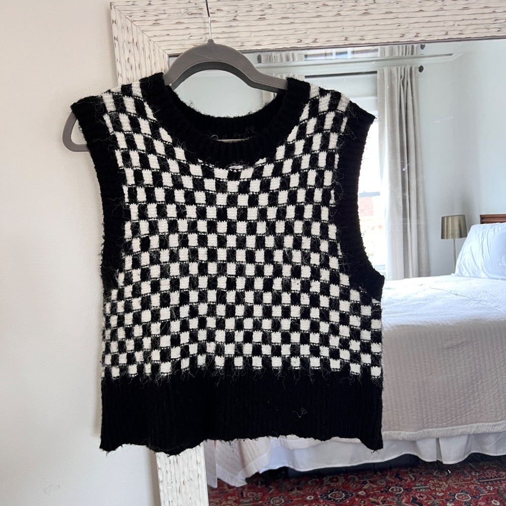Checkered Sweater Vest